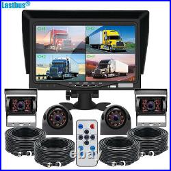 7 HD Quad Split Monitor For RV Truck+4 Front Side Night Vision Rear View Camera