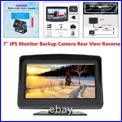 7 IPS Monitor Backup Camera Rear View Reverse Night Vision Parking System 12V