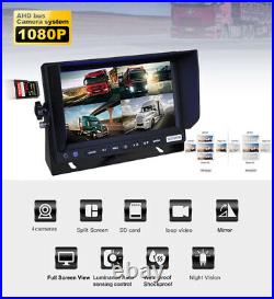 7 IPS Quad Monitor DVR Max 256GB+4x AHD 1080P Front/Side/Rear View Camera Truck