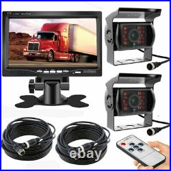 7 LCD Car Monitor Dual Rearview Backup Camera Reverse System for Trailer Truck
