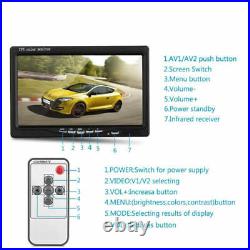 7 LCD Car Monitor Dual Rearview Backup Camera Reverse System for Trailer Truck