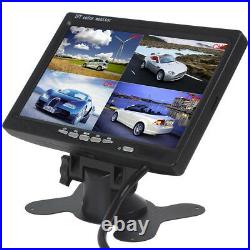 7 LCD Car Reversing HD Monitor 4 Split Screen 4 AV Input+170° Adjustable Camera