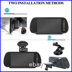 7 Mirror Quad Split Monitor Back Camera For Caravan Truck RV Rear View Reverse