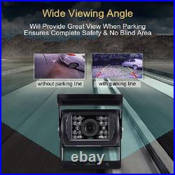 7 Mirror Quad Split Monitor Back Camera For Caravan Truck RV Rear View Reverse