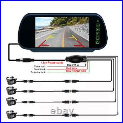 7 Mirror Quad Split Monitor Back Camera For Caravan Truck RV Rear View Reverse