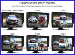 7 Monitor 3x 4PIN Heavy Duty Rear View Backup Camera 2x 10m+1x 20 Truck Tractor