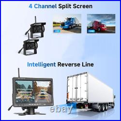 7 Monitor Wireless Dual Rear View Backup Camera System for Bus Truck RV Trailer