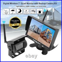 7 Monitor Wireless Dual Rear View Backup Camera System for Bus Truck RV Trailer