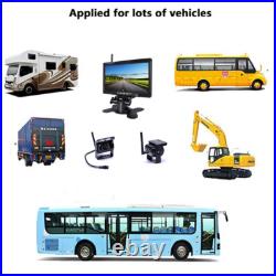 7 Monitor Wireless Dual Rear View Backup Camera System for Bus Truck RV Trailer