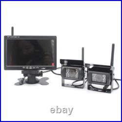 7 Monitor Wireless Dual Rear View Backup Camera System for Bus Truck RV Trailer