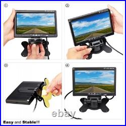 7 Monitor Wireless Dual Rear View Backup Camera System for Bus Truck RV Trailer