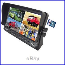 7 Quad Monitor Built-in Dvr Car Rear View Camera Kit For Truck Trailer Rv