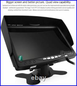 7 QUAD SPLIT MONITOR SCREEN 4x REAR VIEW BACKUP CCD CAMERA SYSTEM FOR TRUCK RV 7 QUAD SPLIT MONITOR SCREEN 4x REAR VIEW BACKUP CCD CAMERA SYSTEM FOR TRUCK RV
