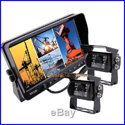 7 Quad Split Screen Monitor CCD Rear View Camera System For Truck Trailer Rv 7 Quad Split Screen Monitor CCD Rear View Camera System For Truck Trailer Rv