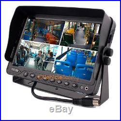 7 Quad Split Screen Monitor CCD Rear View Camera System For Truck Trailer Rv 7 Quad Split Screen Monitor CCD Rear View Camera System For Truck Trailer Rv