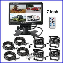 7 Quad Split Screen Monitor Rear View Camera System Side Camera For Truck Rv