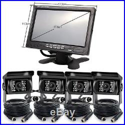 7 Quad Split Screen Monitor Rear View Camera System Side Camera For Truck Rv