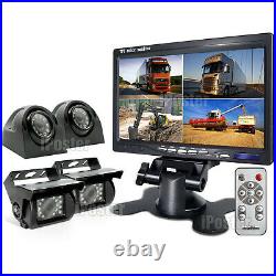 7 QUAD Split Screen Monitor 4x Side Rear View Camera System For Truck Bus RV