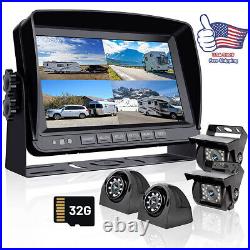 7'' Quad DVR Record Monitor Backup Rear Side View Camera Kit for Truck Trailer 7'' Quad DVR Record Monitor Backup Rear Side View Camera Kit for Truck Trailer