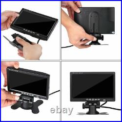 7 Quad Monitor 4x 4pin backup camera For Truck RV Caravan 360 Rear view Reverse