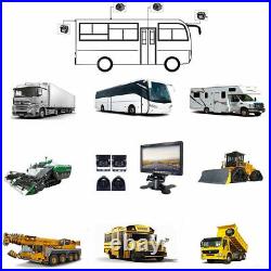 7 Quad Monitor 4x 4pin backup camera For Truck RV Caravan 360 Rear view Reverse