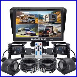 7 Quad Monitor 4x Side View Backup Camera Parking Night Vision For RV Truck Bus 7 Quad Monitor 4x Side View Backup Camera Parking Night Vision For RV Truck Bus