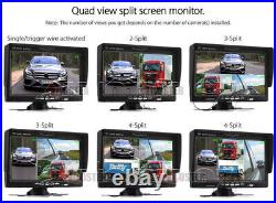 7 Quad Monitor 4x Side View Backup Camera Parking Night Vision For RV Truck Bus 7 Quad Monitor 4x Side View Backup Camera Parking Night Vision For RV Truck Bus