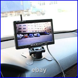 7 Quad Monitor DVR 4CH HD Rear Side View Camera For RV Truck Trailer Caravan