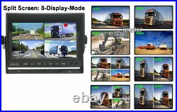 7 Quad Monitor DVR 4 Dash Cam Rear View Backup Camera for Truck Semi Trailer RV
