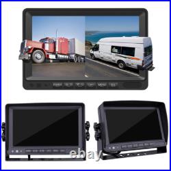 7 Quad Monitor DVR 4 Rear View Backup Camera System For Semi Box Truck RV