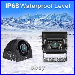 7 Quad Monitor DVR 4x 4PIN AHD Front Side Rear View Backup Cameras For Truck rv