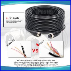 7 Quad Monitor DVR 4x 4PIN AHD Front Side Rear View Backup Cameras For Truck rv