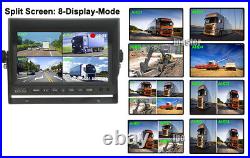 7 Quad Monitor DVR Max 256GB 4 PIN 4x 1080P AHD 2M Rear View Camera For Truck