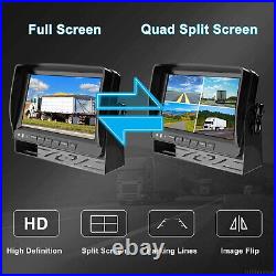 7 Quad Monitor DVR SD Recorder Side Rear View Camera System For Truck Buses RV
