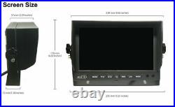 7 Quad Monitor DVR Video Recorder 4CH CCD Camera For Truck Bus Van Semi System