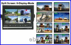 7 Quad Monitor DVR for RV Semi Box Truck Trailer Rear Side View Backup Camera