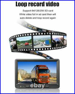 7 Quad Monitor DVR for RV Semi Box Truck Trailer Rear Side View Backup Camera