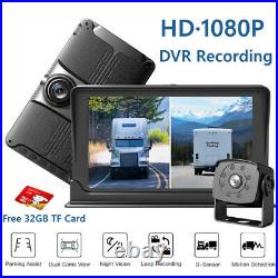 7 Quad Monitor HD DVR Recorder Front Rear View Camera System For Truck Trailer