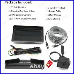 7 Quad Monitor HD DVR Recorder Front Rear View Camera System For Truck Trailer