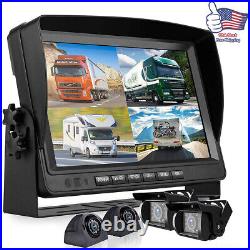 7'' Quad Monitor Screen DVR Backup Rear Side Front View Camera for Truck Trailer