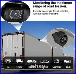 7'' Quad Monitor Screen DVR Backup Rear Side Front View Camera for Truck Trailer