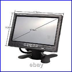 7 Quad Split Screen Monitor + 3X Parking Rear View Camera for Truck Bus Trailer
