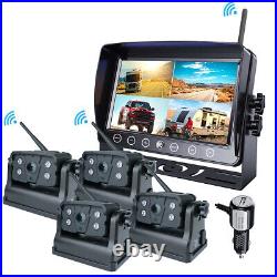 7 Quad Wireless Monitor DVR 4x Magnetic Rear View Backup Cameras Parking Kit