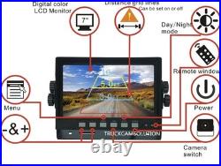 7 Rear View Backup Cab Camera System For Skid Steer, Rv, Truck, Heavy Equipment