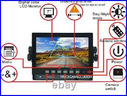 7 Rear View Backup Reverse 2-camera System For Skid Steer, Box Truck, Motorhome