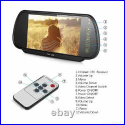 7 Split Monitor Mirror 4x CCD Rear View Backup Reverse Camera 12-24v for Truck