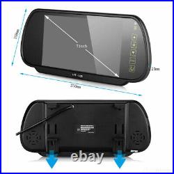 7 Split Monitor Mirror 4x CCD Rear View Backup Reverse Camera 12-24v for Truck