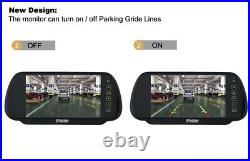 7 Split Monitor Mirror 4x CCD Rear View Backup Reverse Camera 12-24v for Truck