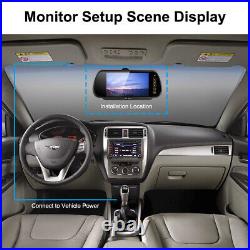 7 Split Monitor Mirror 4x CCD Rear View Backup Reverse Camera 12-24v for Truck