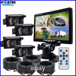 7 Split Screen Car Monitor 4x 4PIN IR Rear View Backup Cameras 4x 10m For Truck 7 Split Screen Car Monitor 4x 4PIN IR Rear View Backup Cameras 4x 10m For Truck